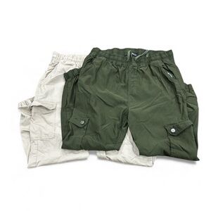 TWO PAIRS-Green and Khaki Cargo Joggers- Fits 2X